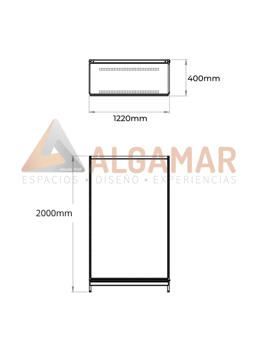 Góndola de pared 2000x1220x400mm - Image 3
